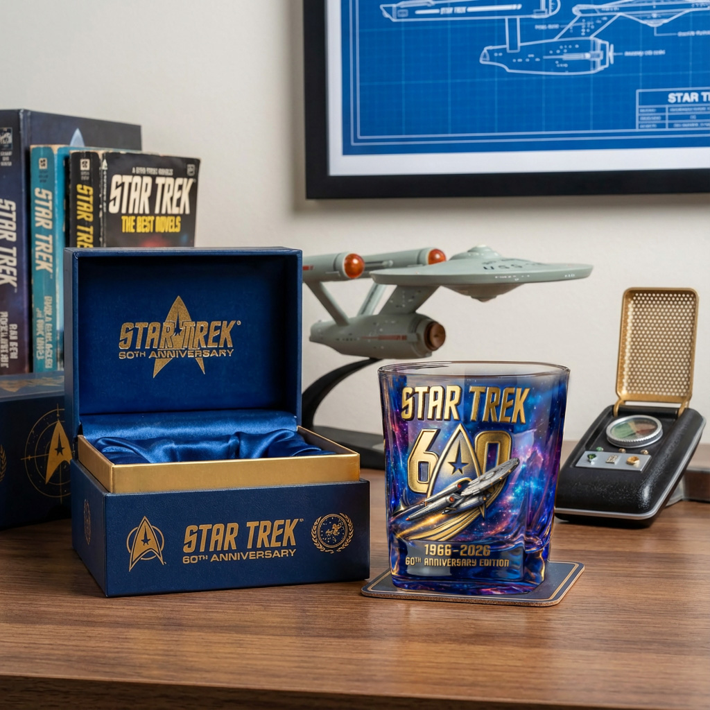 🌌Star Trek™ 60th Anniversary Commemorative Whiskey Glass| 🖖 Boldly Go Back to 1966
