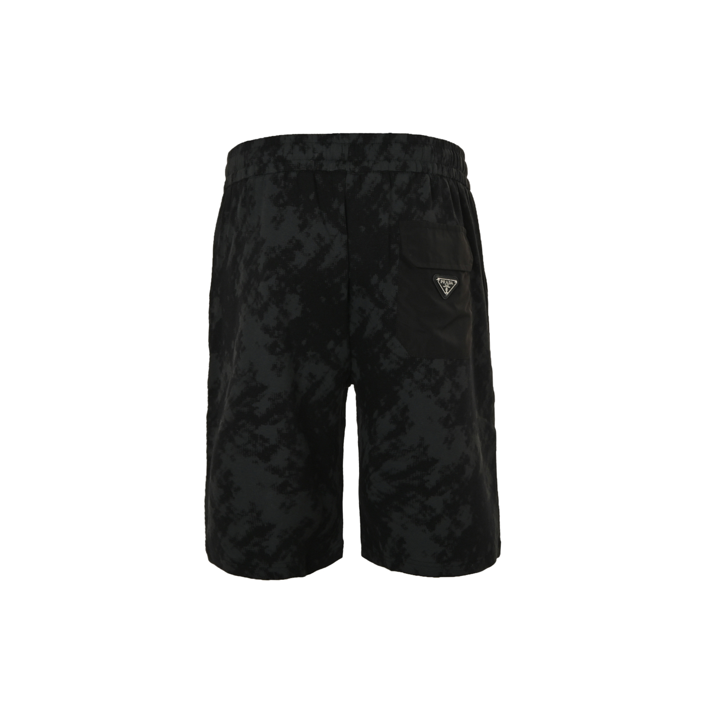 Prada black camouflage triangle logo shorts