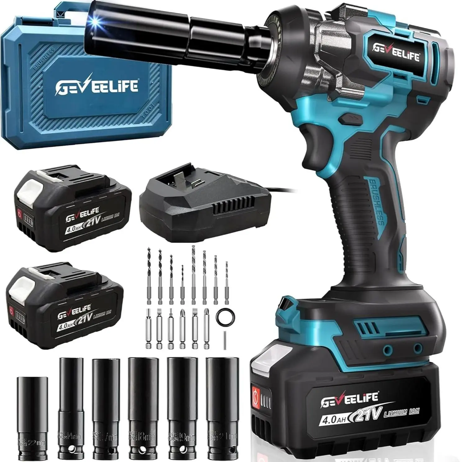 GEVEELIFE 750Nm 3 in 1 Brushless Impact Wrench 1/2