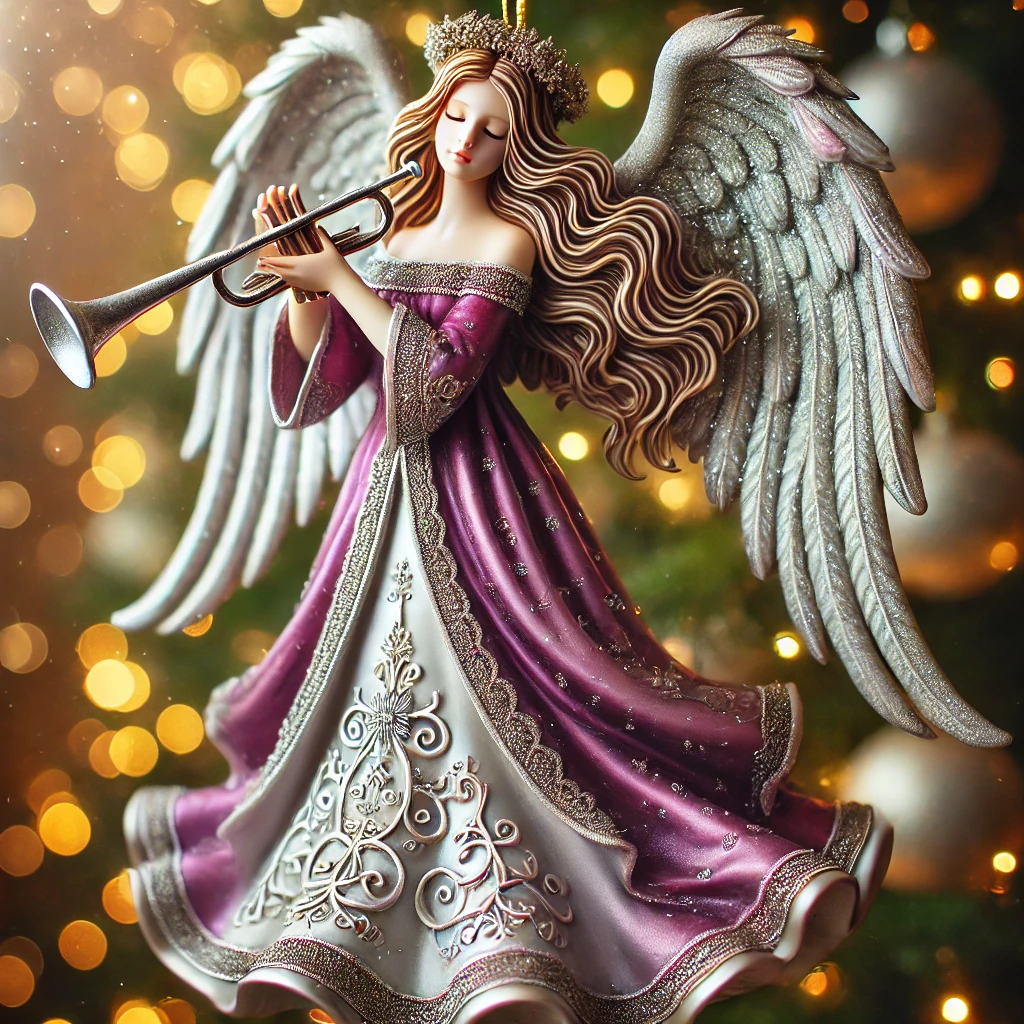 Whimsical Angel With Trumpet Ornament