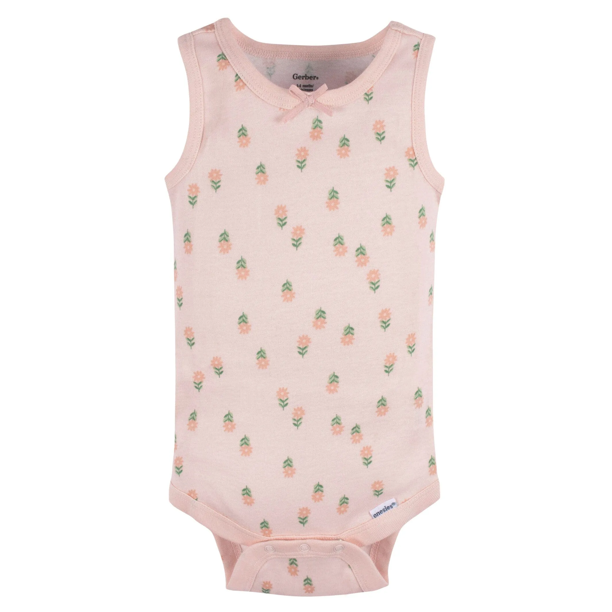 5-Pack Baby Girls Flowers Sleeveless Onesies Bodysuits
