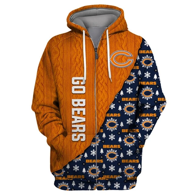 CHICAGO BEARS 3D CHRISTMAS HOODIE ABC05