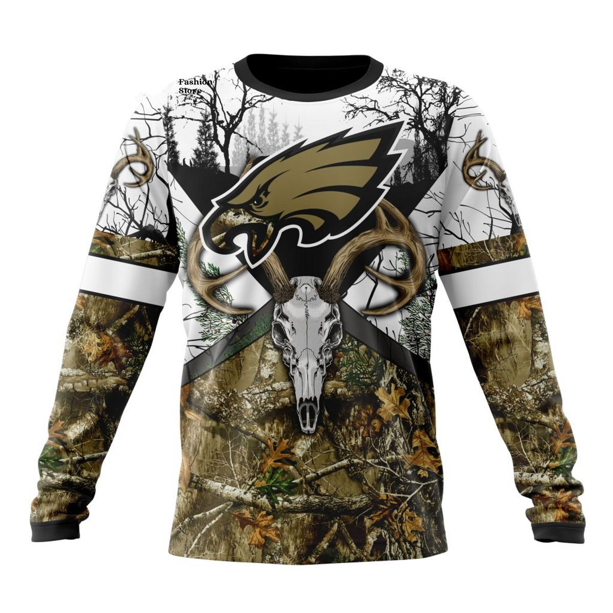 PHILADELPHIA EAGLES DEER SKULL AND FOREST 3D HOODIE