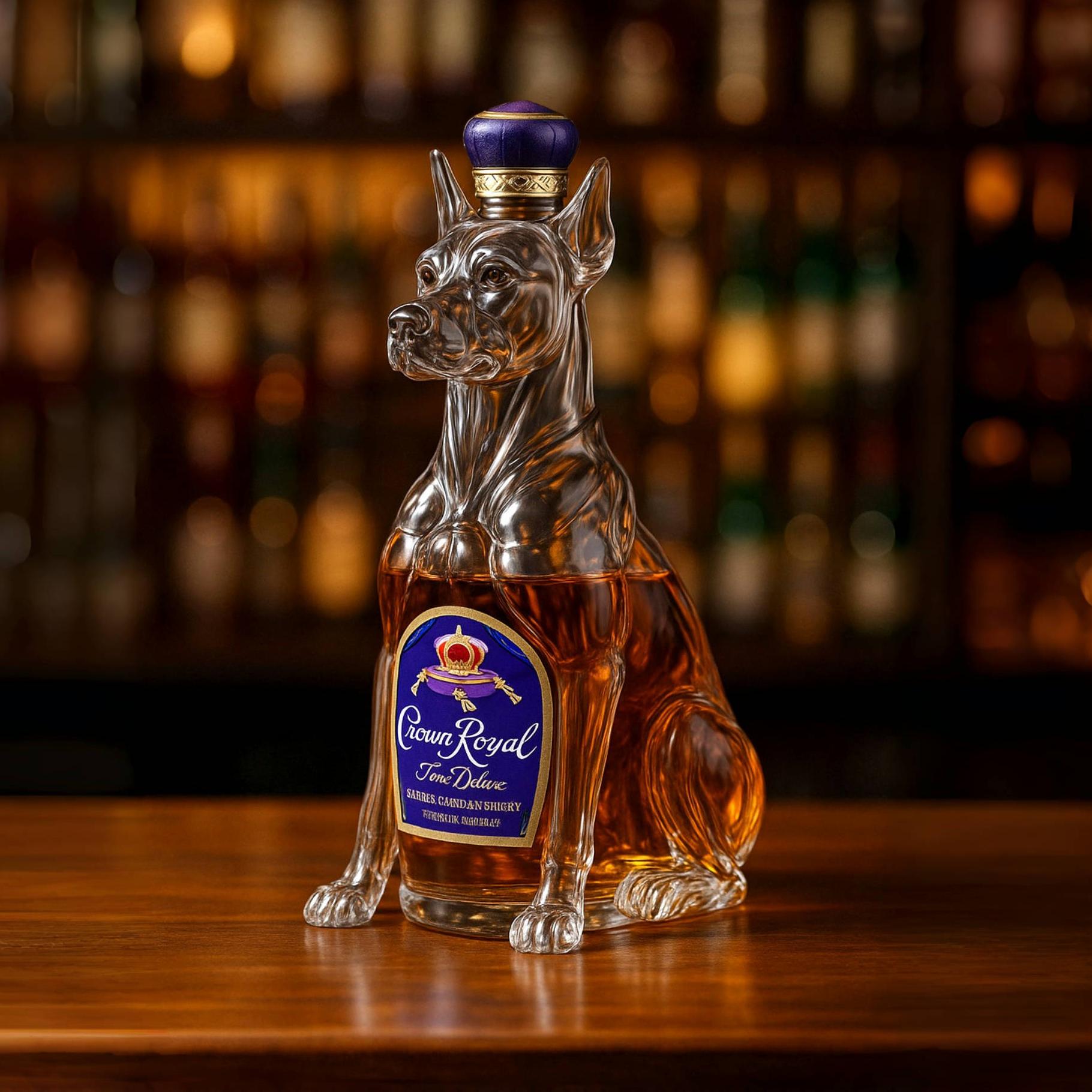 Doberman pinscher Whiskey Bottle