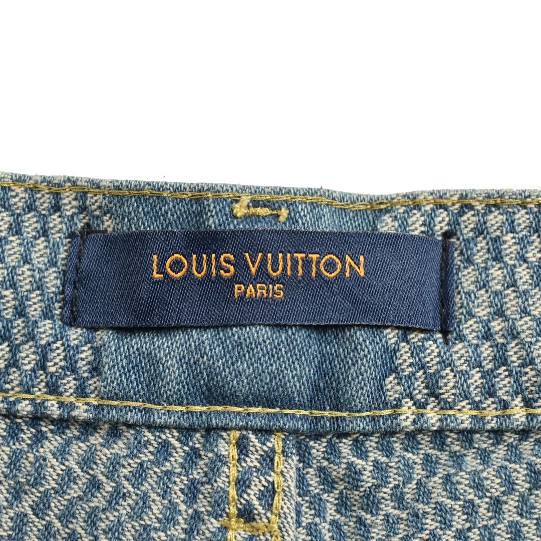 Louis Vuitton 24Fw Checkerboard Washed Jeans