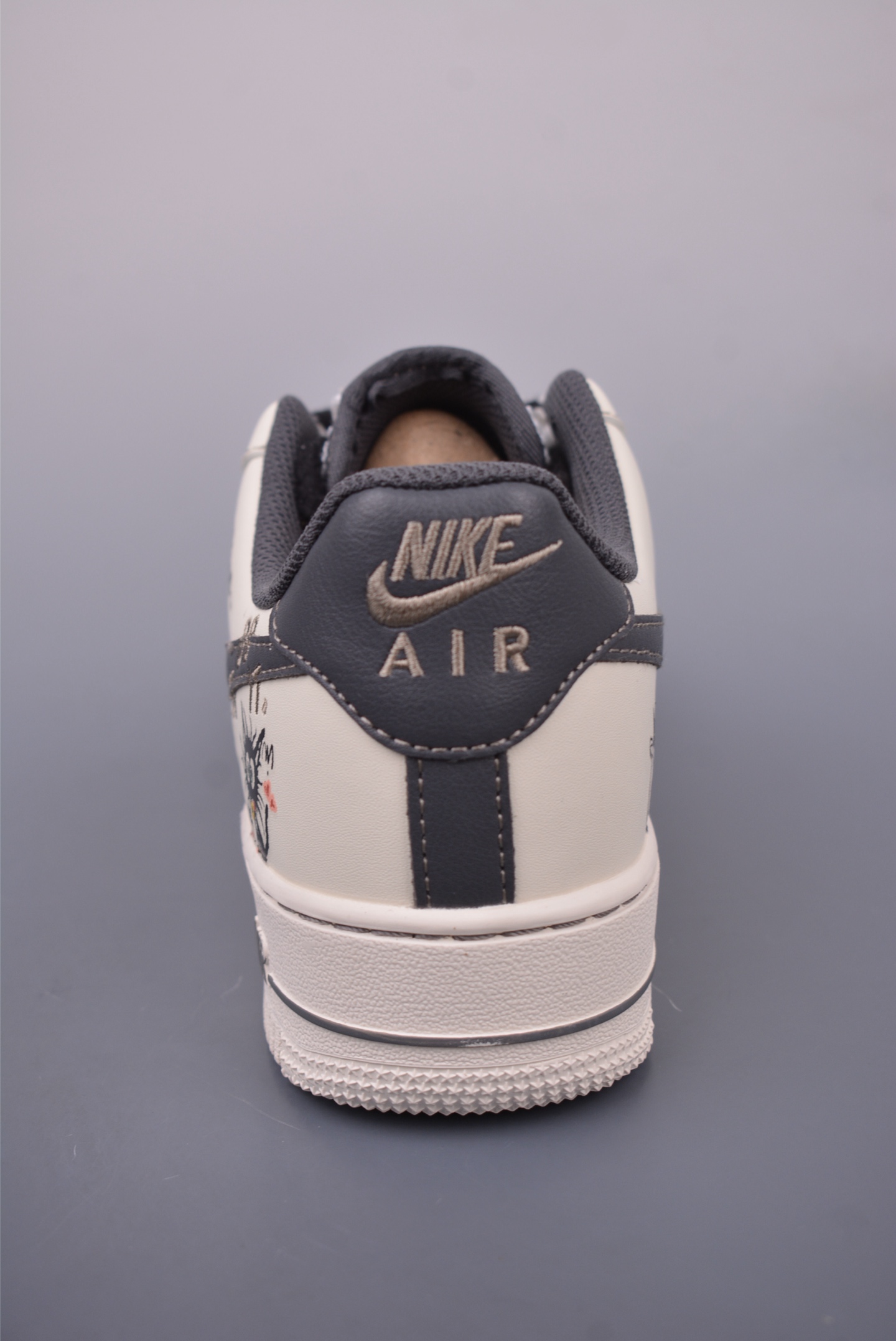Nike Air Force 1 07 LV8 Low Sneakers Chanel Style Graffiti Black Cat FJ7740-710