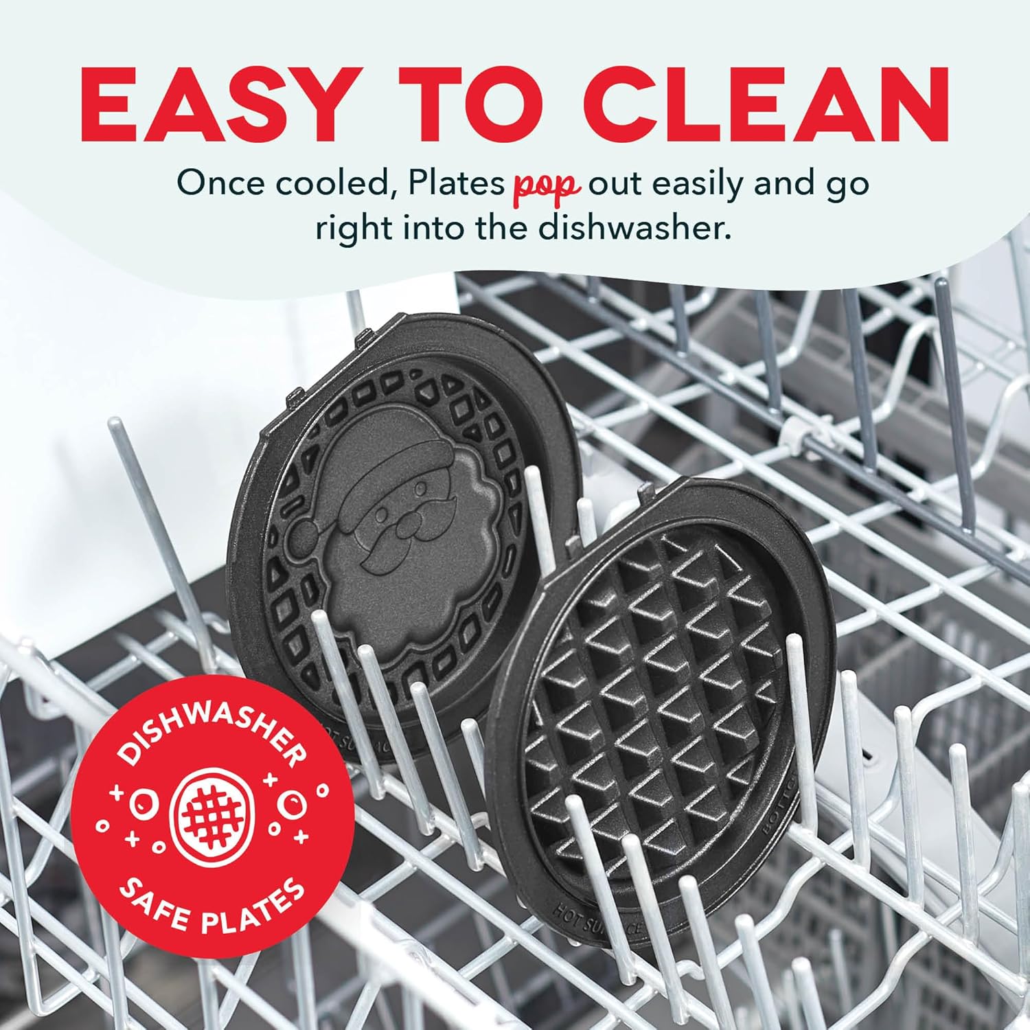 🎄Christmas Hot Sale🎄Removable Holiday Plates: Waffle Iron & Griddle – Nonstick Surface