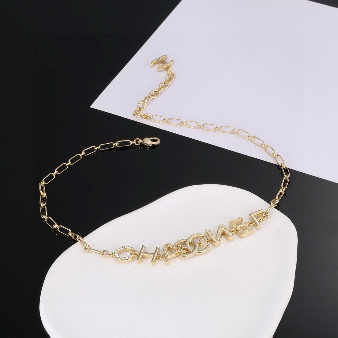 Chanel alphabet diamond bracelet necklace