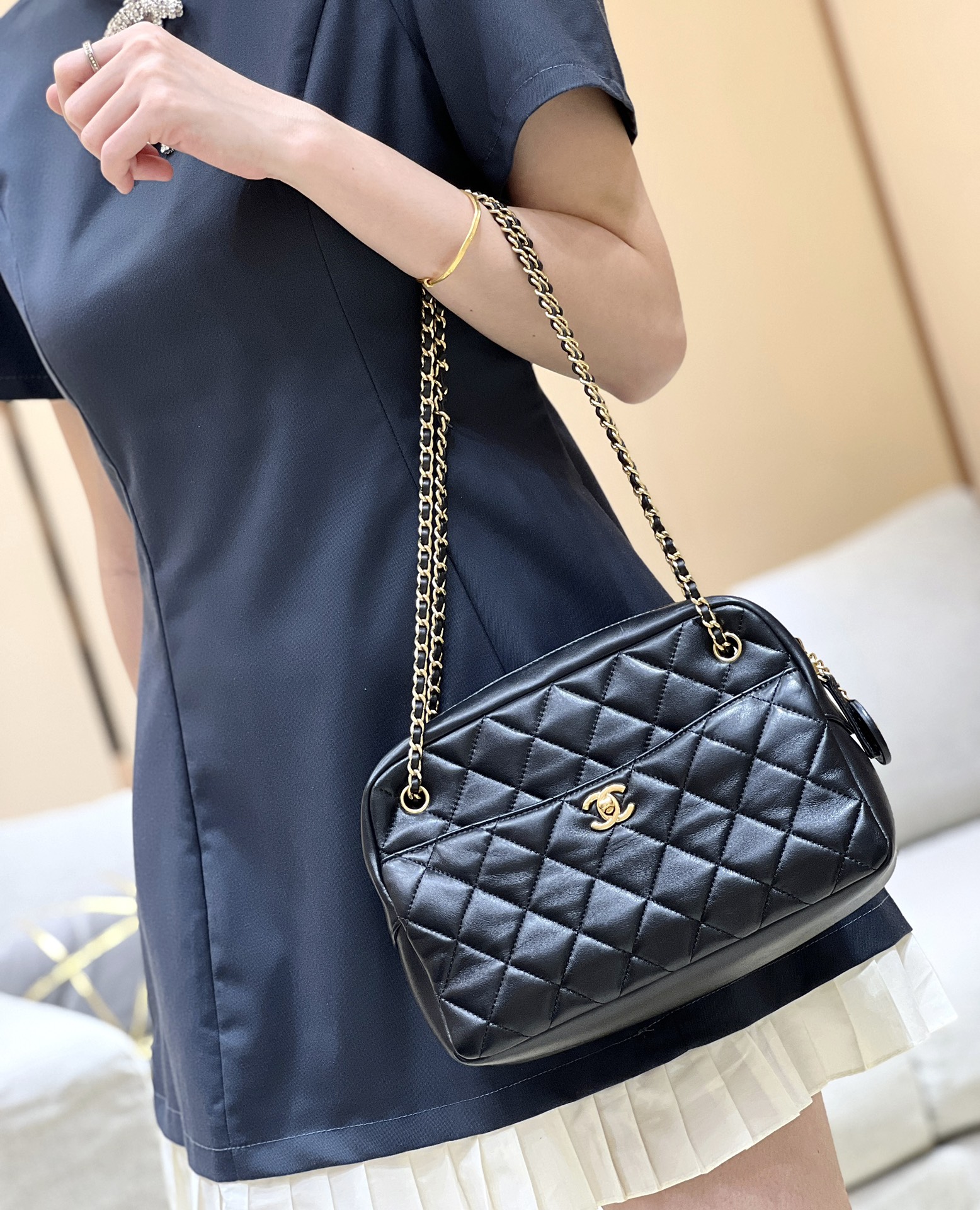 Chanel 24K Autumn and Winter Limited Edition Gold Coin Camera Bag AS5187