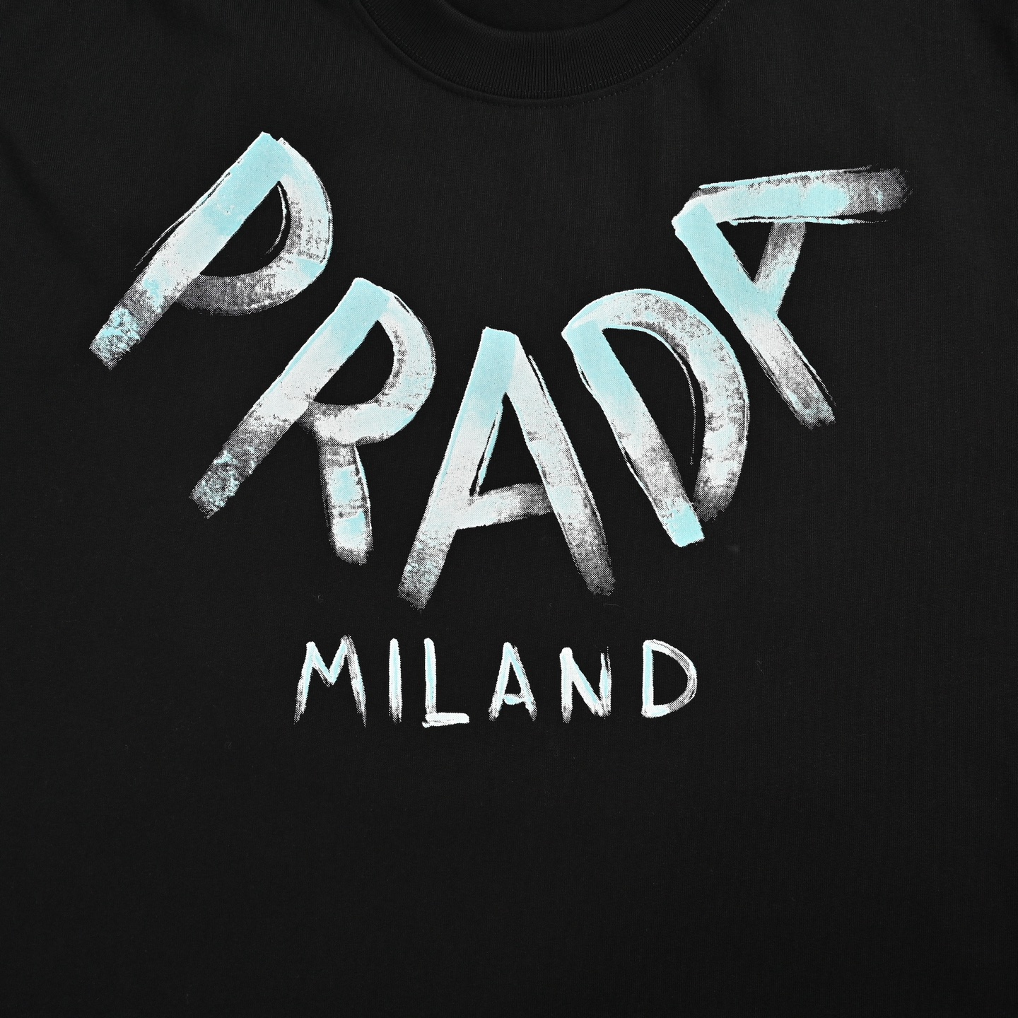 Prada 25ss collar large letter logo print short sleeves