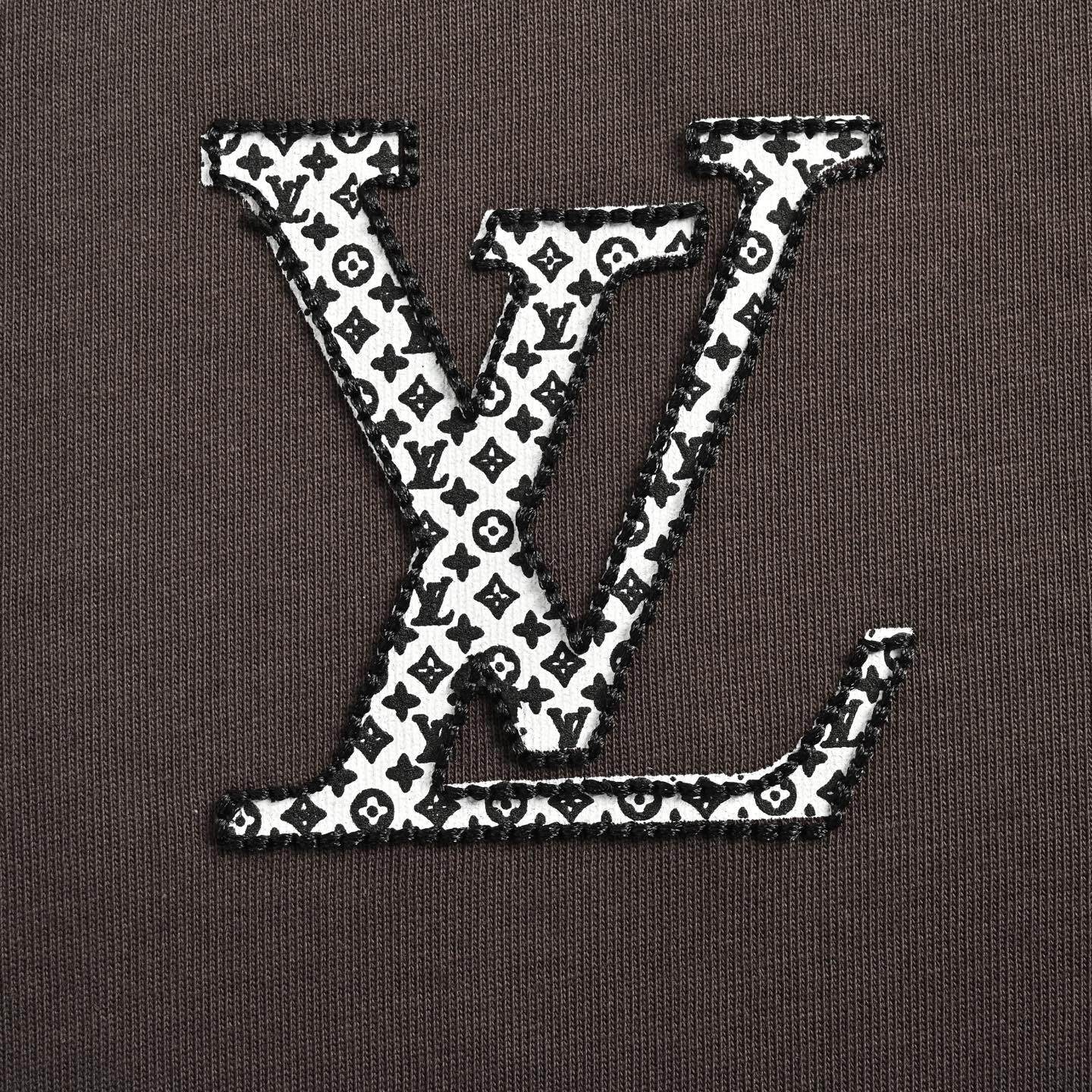 Louis Vuitton 25ss monogram patch embroidered LOGO short sleeve