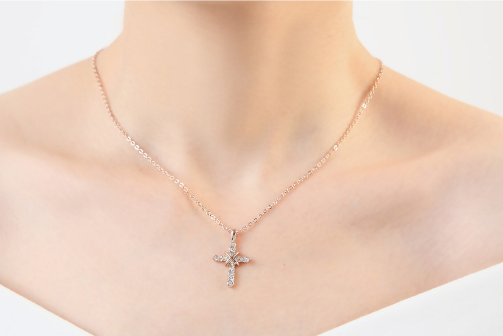 (🔥Early Christmas Sale- SAVE 48% OFF) Women 18K Gold Plated Dainty Cross Necklace--BUY 3 GET 2 FREE & FREE SHIPPING