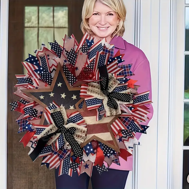 🔥[SAVE 50% OFF]--50CM/20 Inch Handmade American Patriotic Star Wreath -BUY 2 FREE SHIPPING