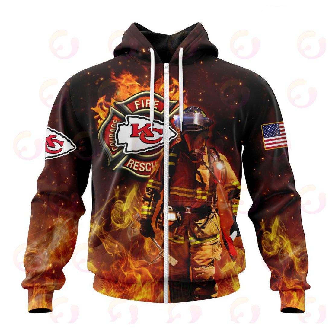 KANSAS CITY CHIEFS HONOR FIREFIGHTERS – FIRST RESPONDERS 3D HOODIE