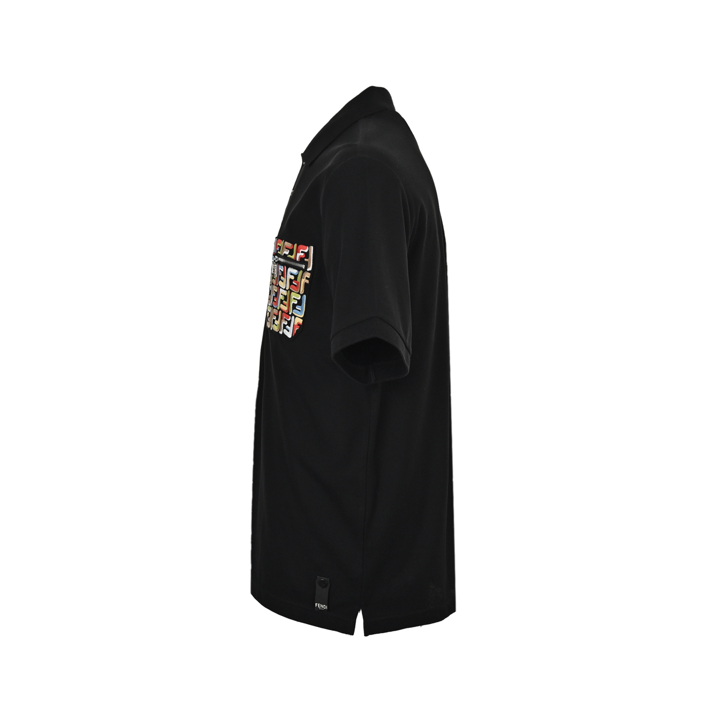 Fendi FF embroidered pocket zipper Polo short sleeve