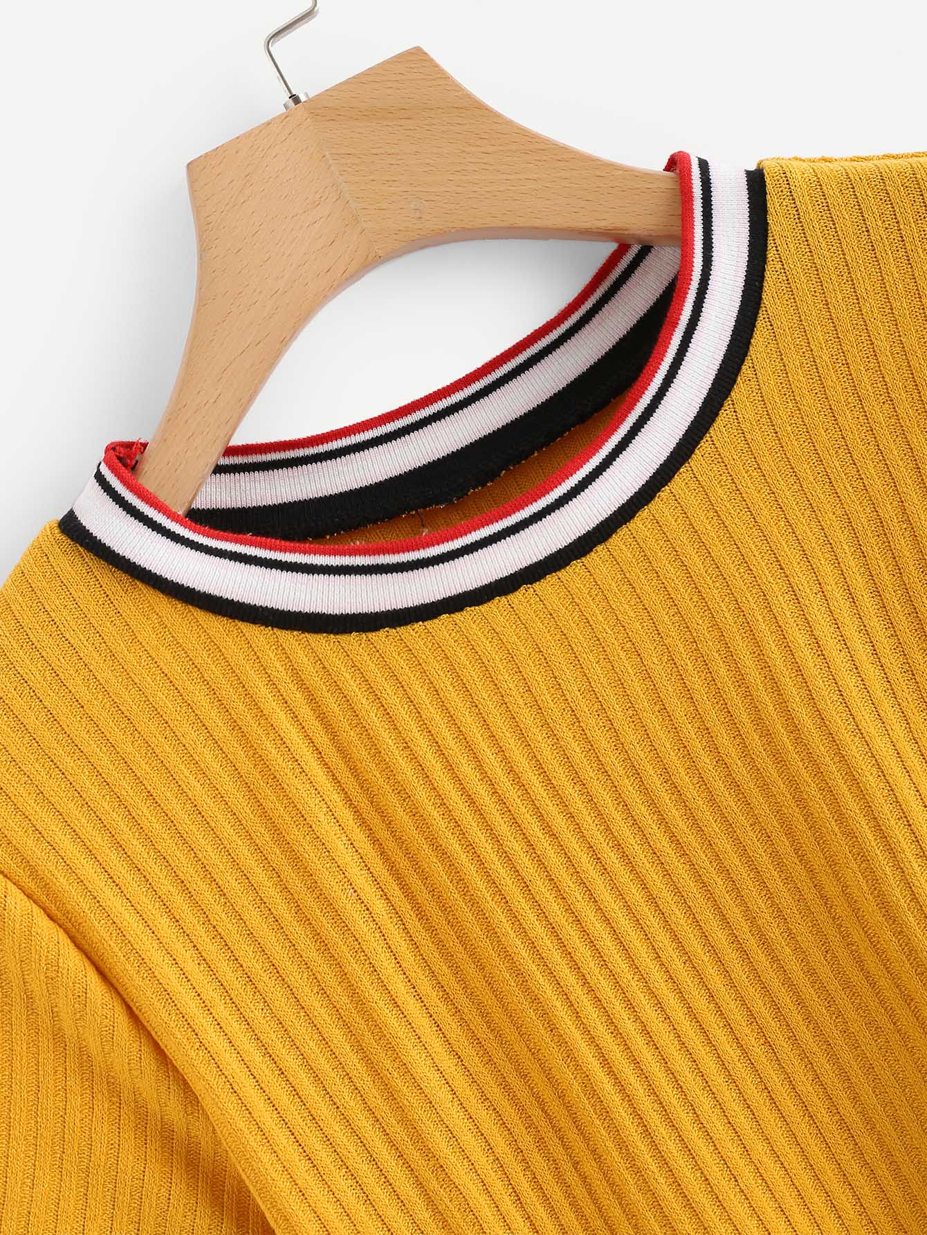 Colorful Striped Cuff Tee