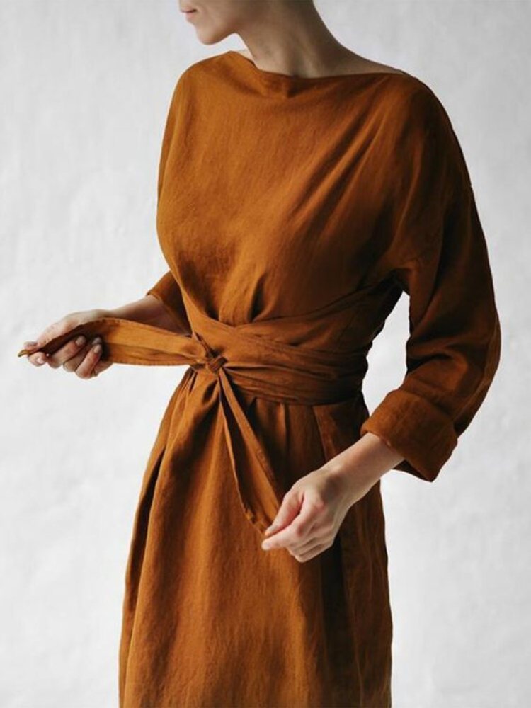 Oversize Tied Side Slit Maxi Dress