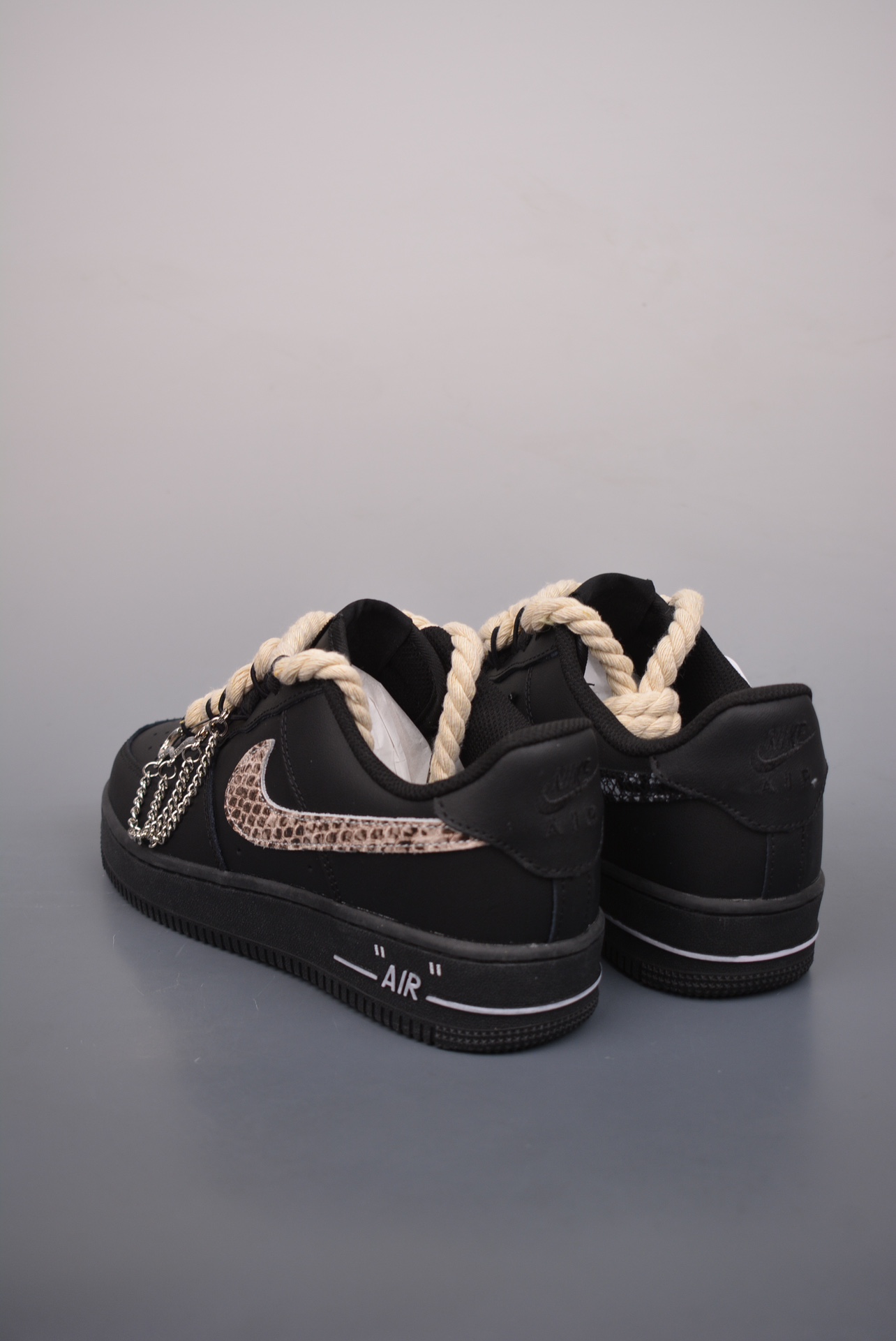 Nike Air Force 1 Low Deconstructed Hemp Rope Black Warrior Snake Pattern CW2288-001