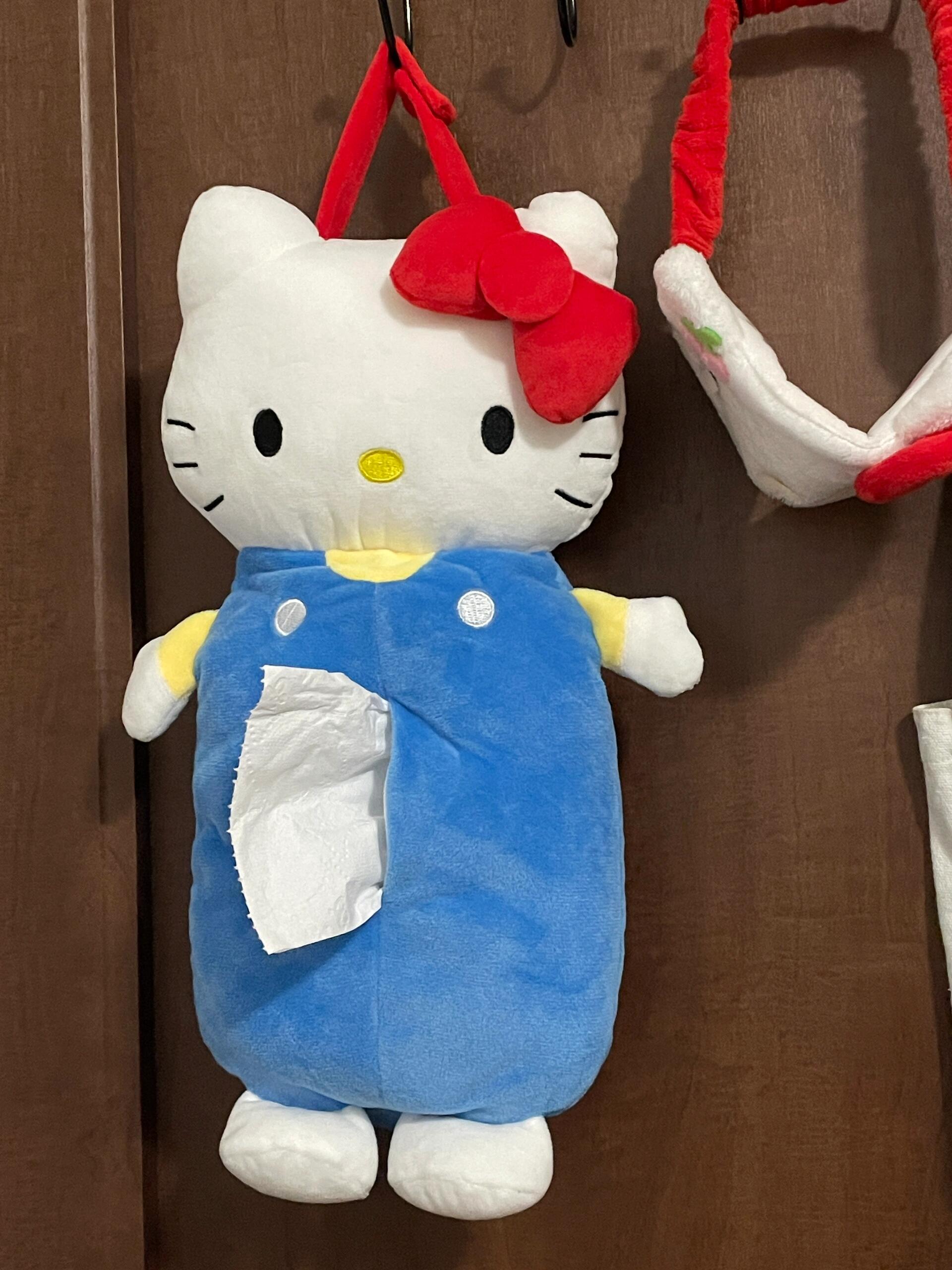 Hellokitty Tissue Box Cartoon Plush Doll Tissue Cover Creative Paper Holder Napkin Box Paper Storage for Car Home Bathroom