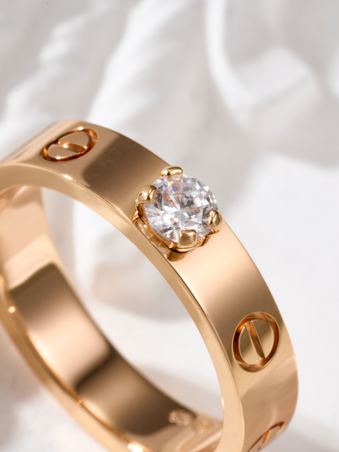 Cartier love wide version single diamond ring