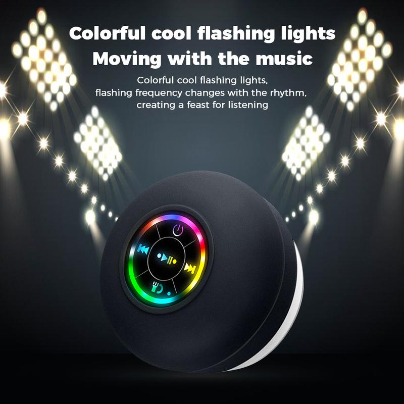 🔥Super Sale - 49% OFF🔥Waterproof Bluetooth Speaker with Suction Cup & LED Lights