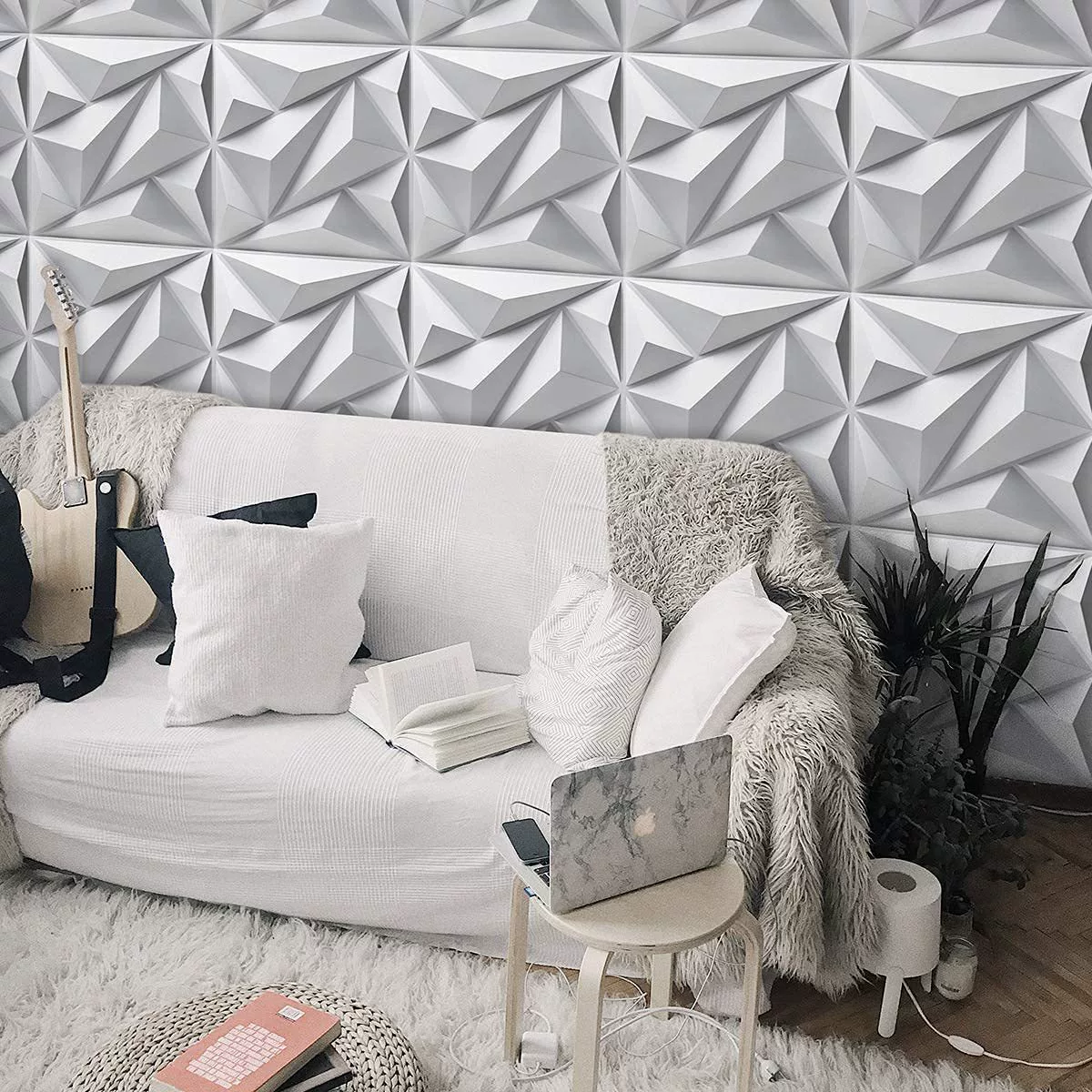 PVC Three - Dimensional Stereoscopic Decorative Wall Panels (11.8in*11.8in)