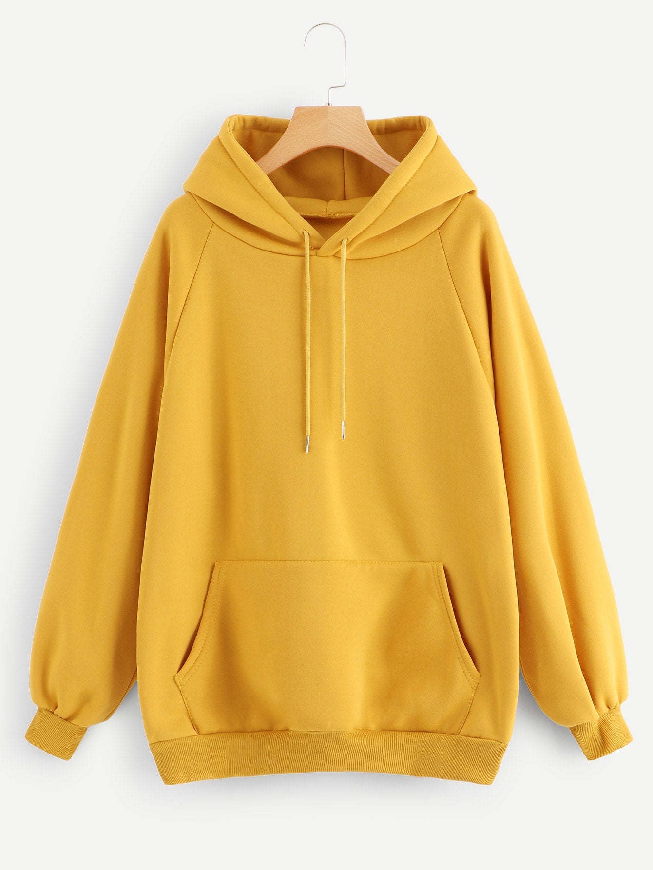 Drawstring Detail Solid Hoodie