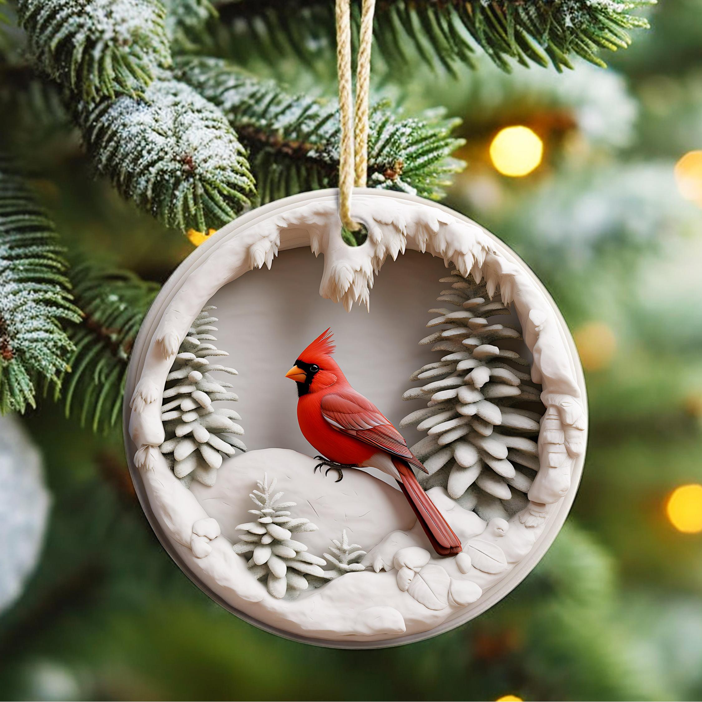 🐦️Red Cardinal Christmas Ornament