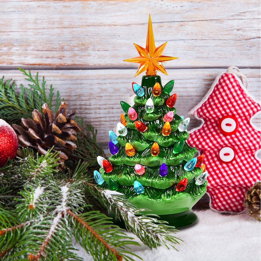 (🌲CHRISTMAS SALE NOW-48% OFF) Colored lights Ceramic Christmas Tree-Handcrafted and Hand Painted