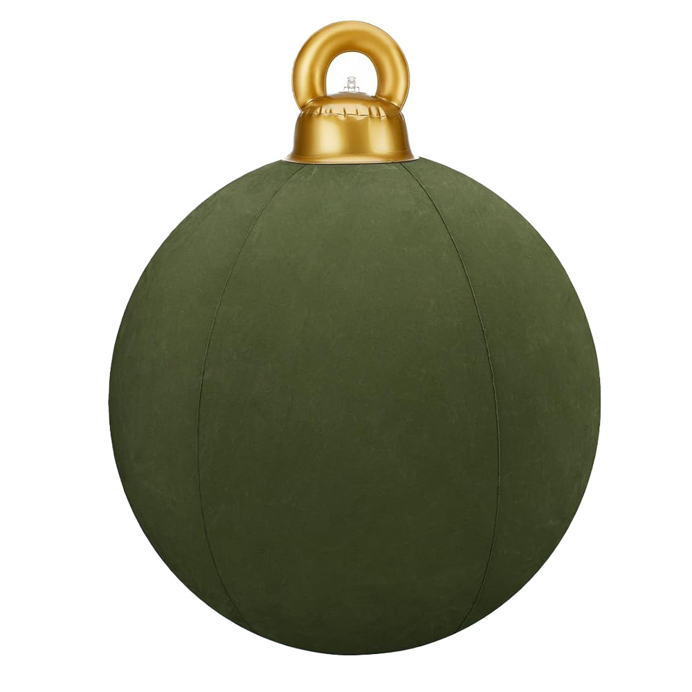 🎈🎈24inch Flocking TPU Inflatable Christmas Balls Lantern Balls Holiday Ornaments