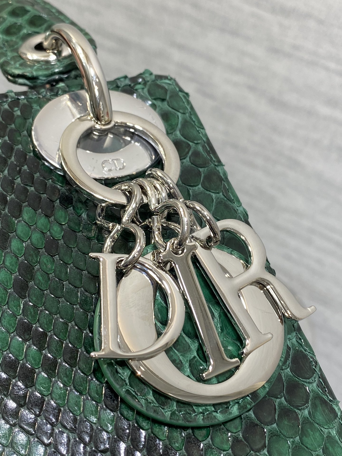 Dior Lady three-grid rare snakeskin Princess Diana bag