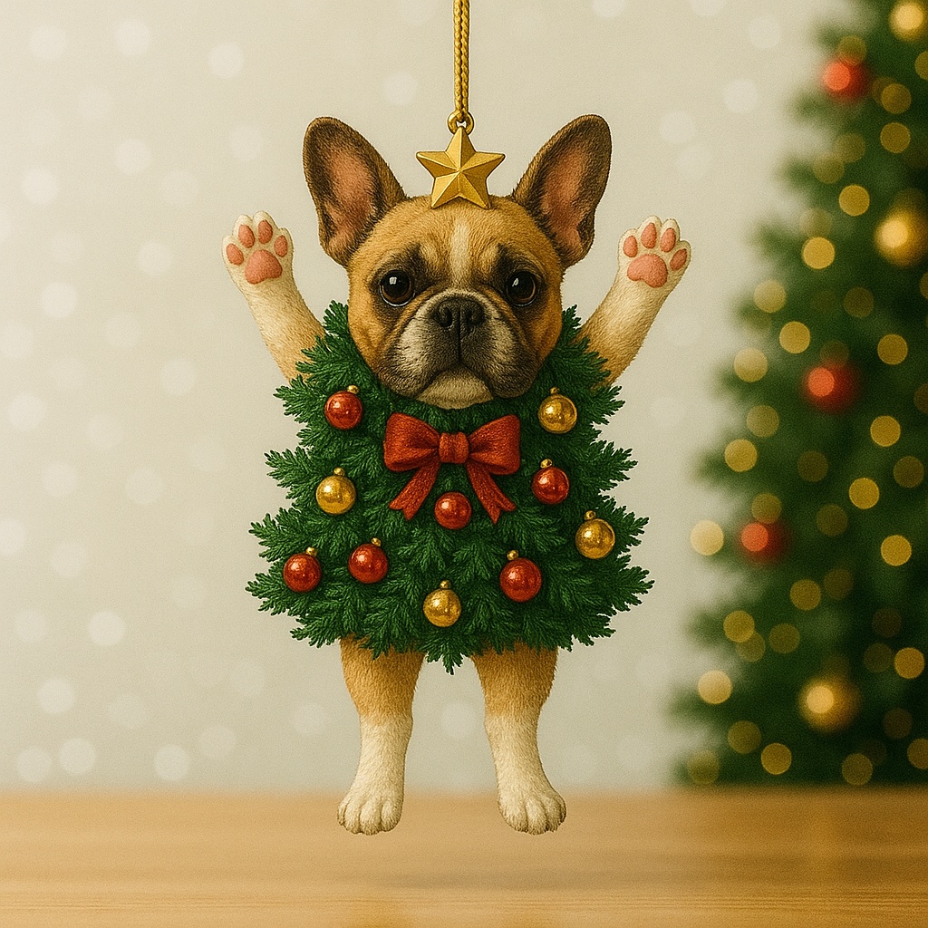 Puppy Tree Christmas Ornament