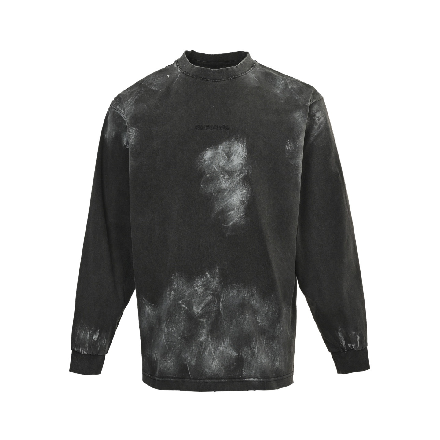 Balenciaga 25Fw paint inkjet embroidered long-sleeved T-shirt