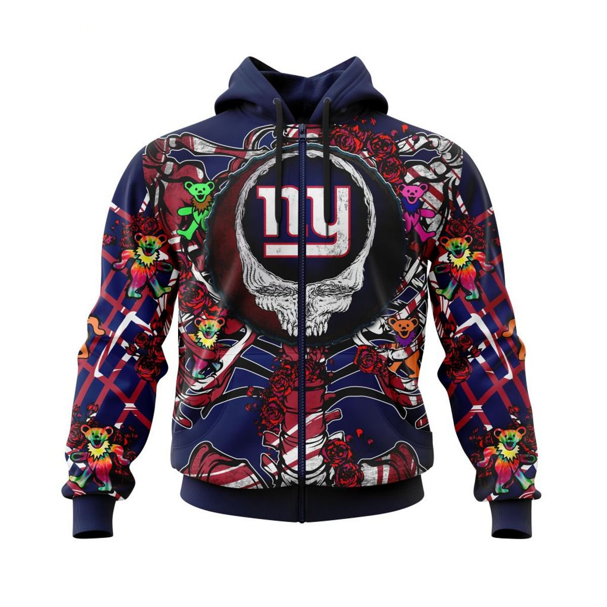 NEW YORK GIANTS 3D HOODIE MIX GRATEFUL DEAD