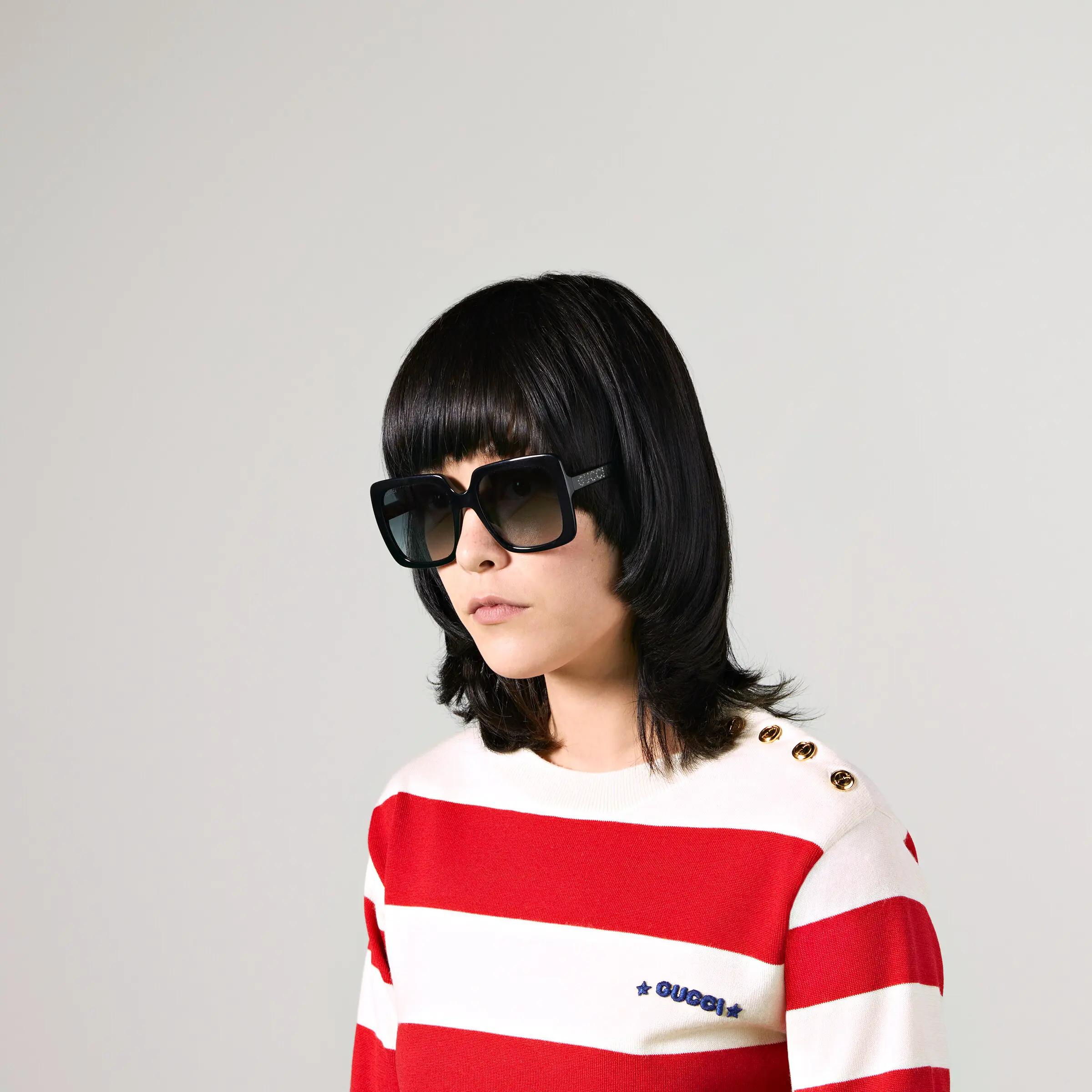 Gucci rectangular frame sunglasses