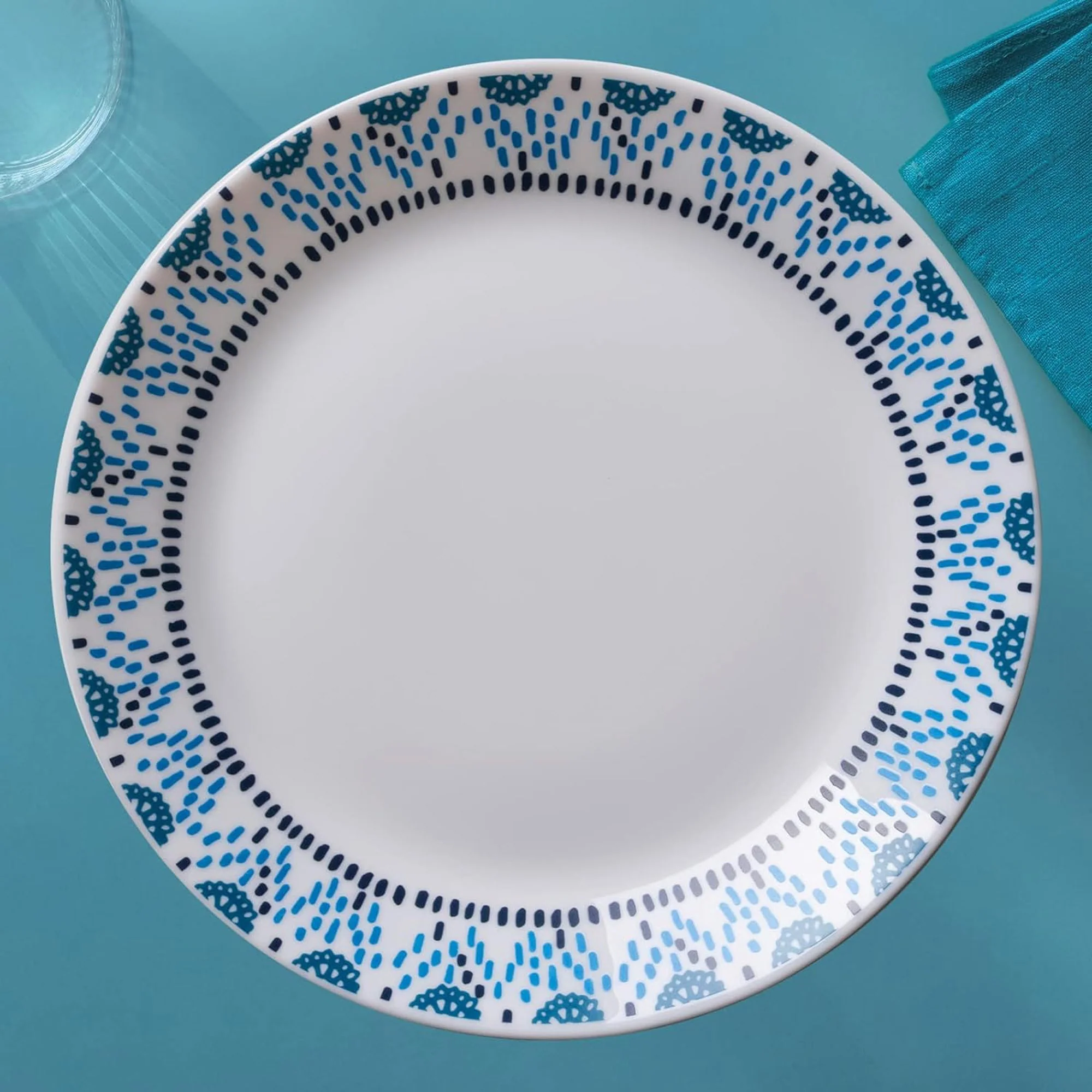 Corelle Everyday Expressions 12 Piece Dinnerware Set, Service for 4, Azure Medallion