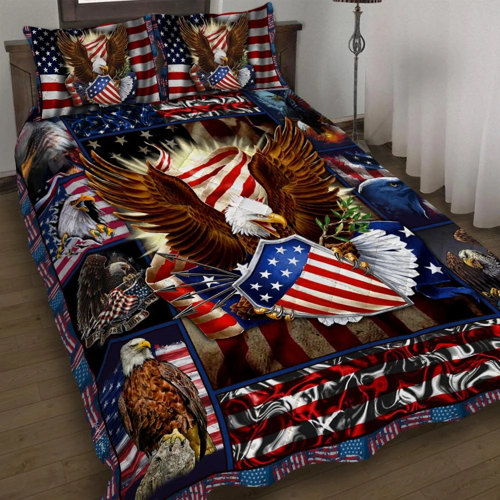 Patriotic Eagle Quilt Bed Set