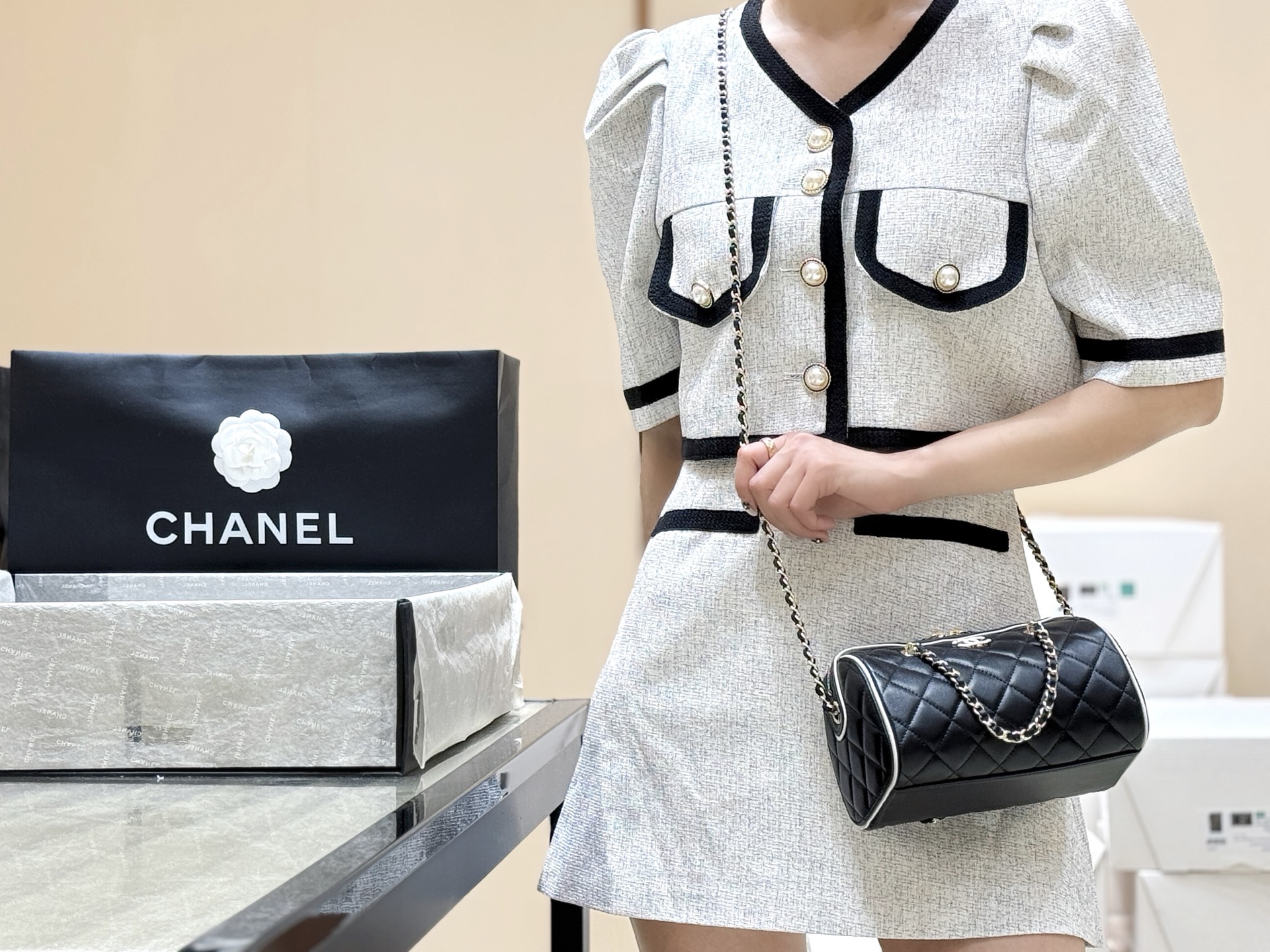 Chanel 25P Spring/Summer Preview Collection Panda Bowling Bag AP45150