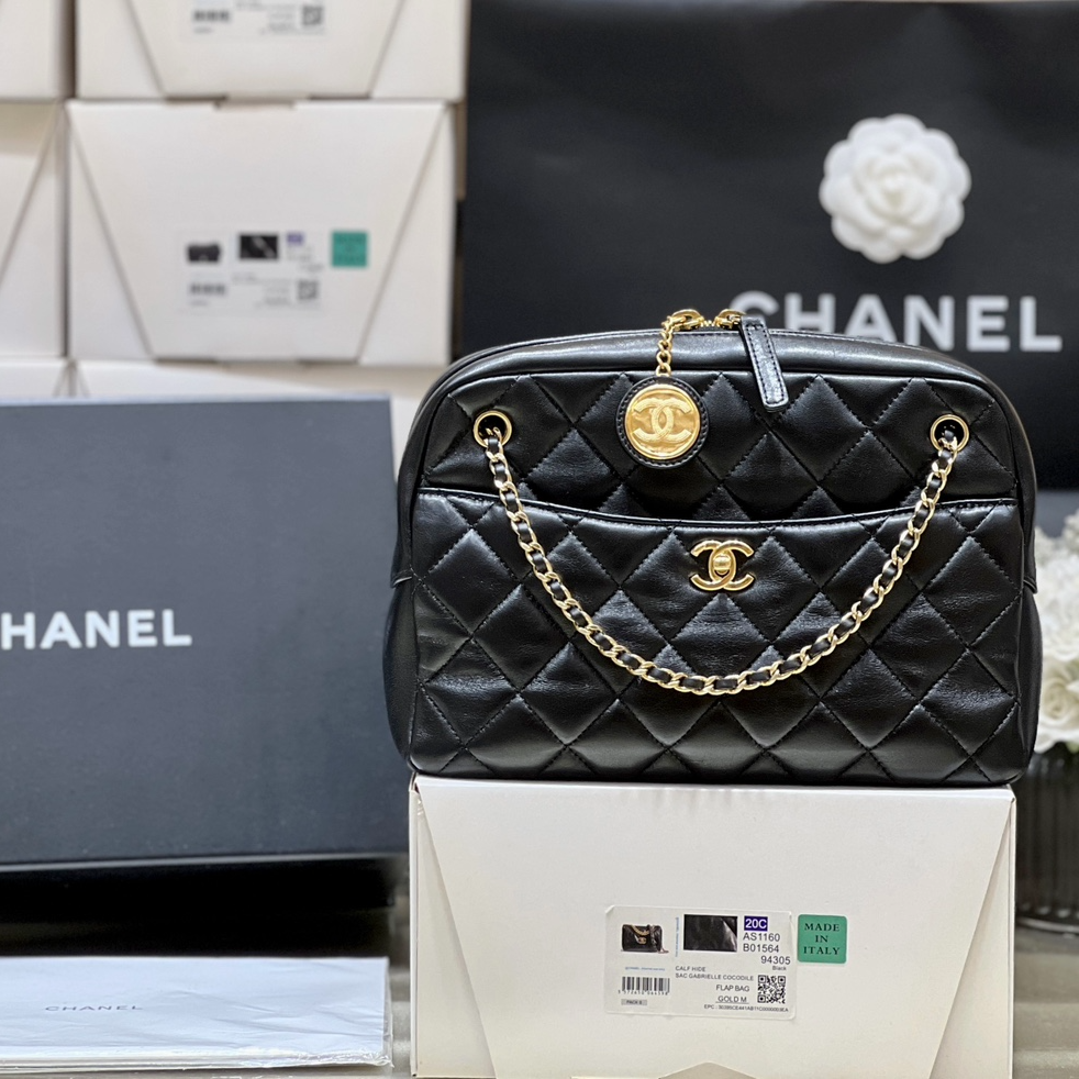 Chanel 24K Autumn and Winter Limited Edition Gold Coin Camera Bag AS5187