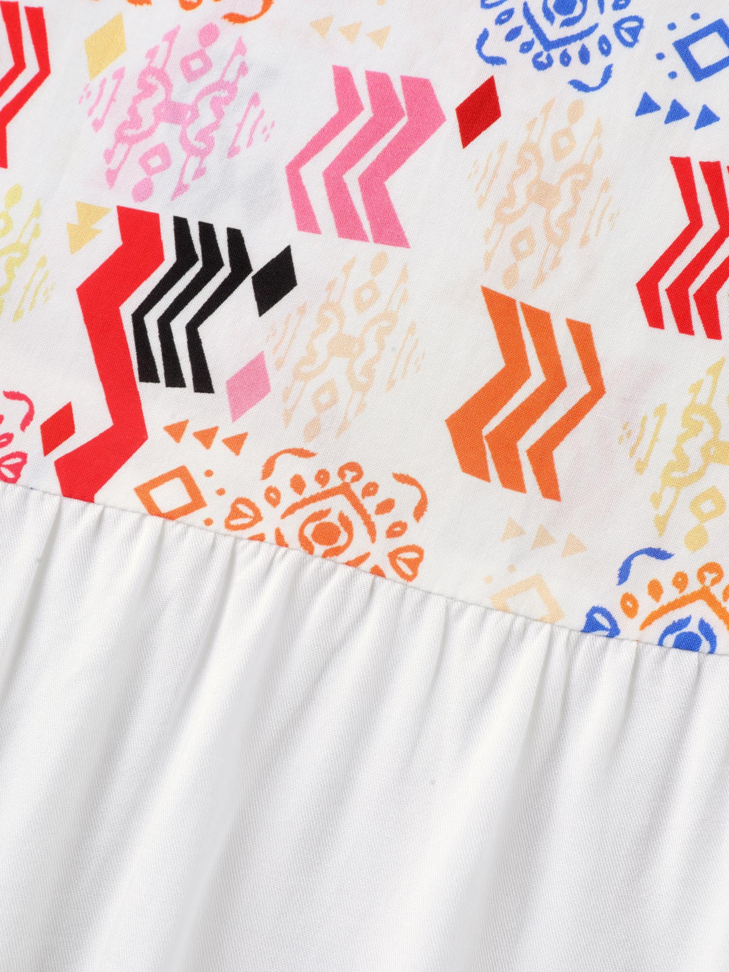 Multicolor Boho Stripes Woven Cut-Out Blouse