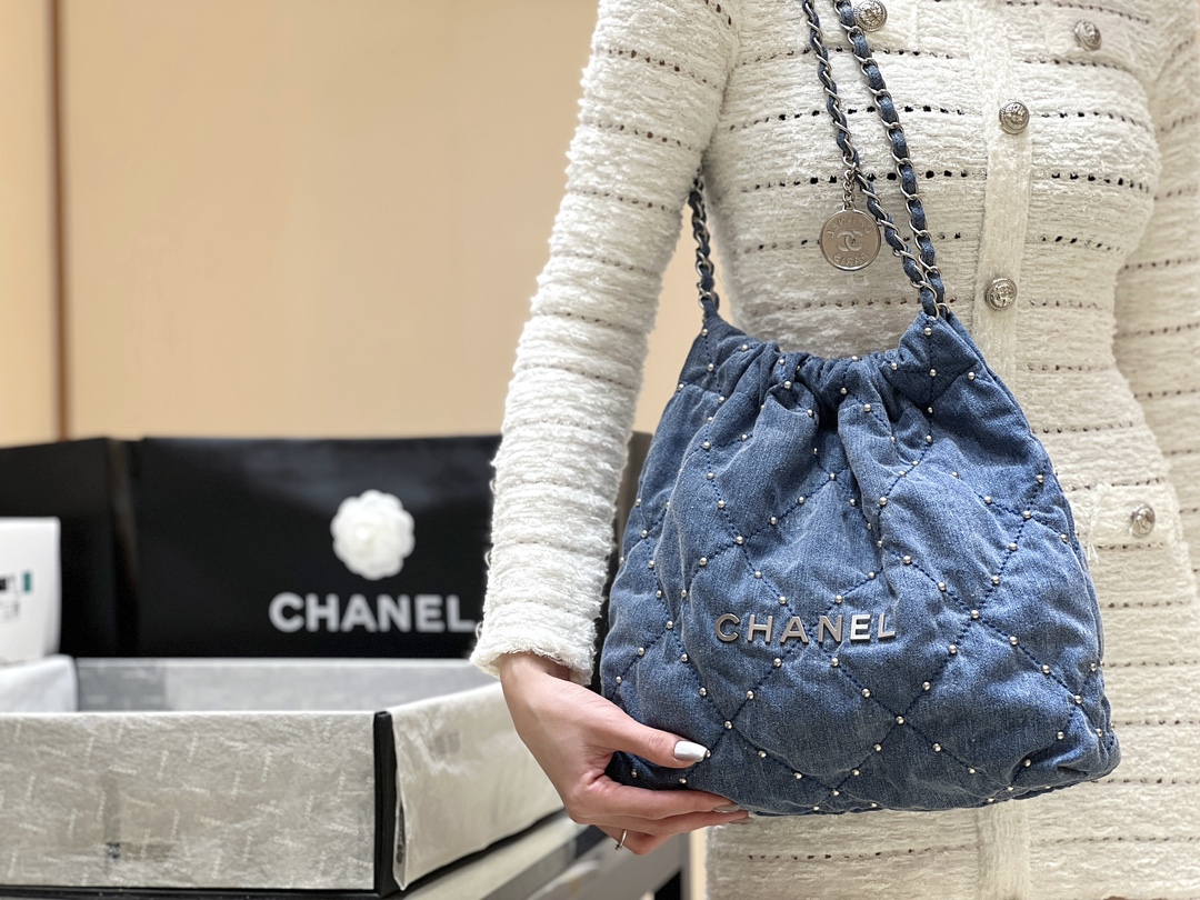 Chanel 24S Spring/Summer Collection Rivet Denim Handbag AS3260