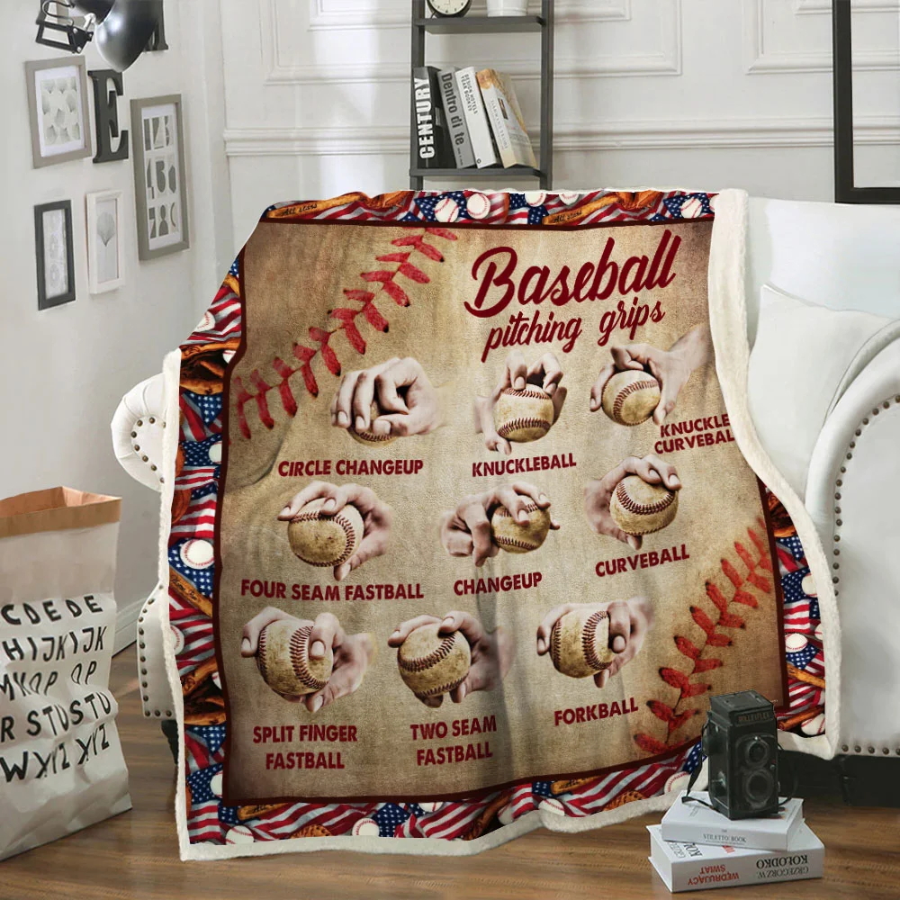 Baseball Pitching Grips Sofa Throw Blanket