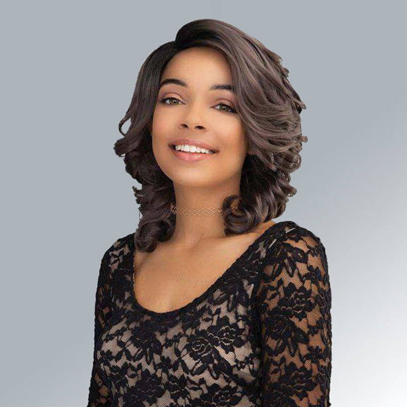 Luna Wigs Black Wave Shoulder Length Short Wig