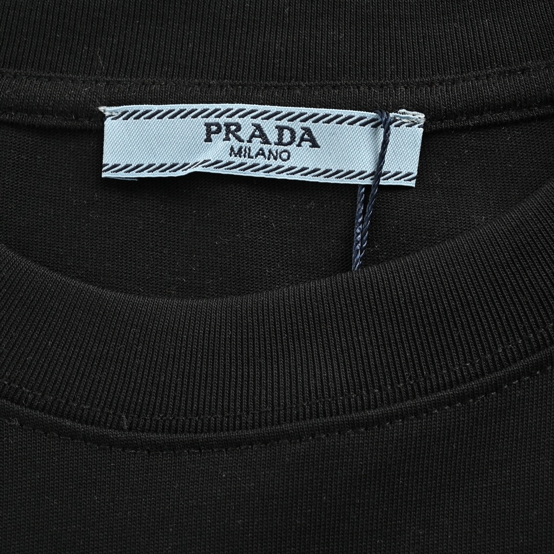 Prada 24ss leather patch faux pocket short sleeve