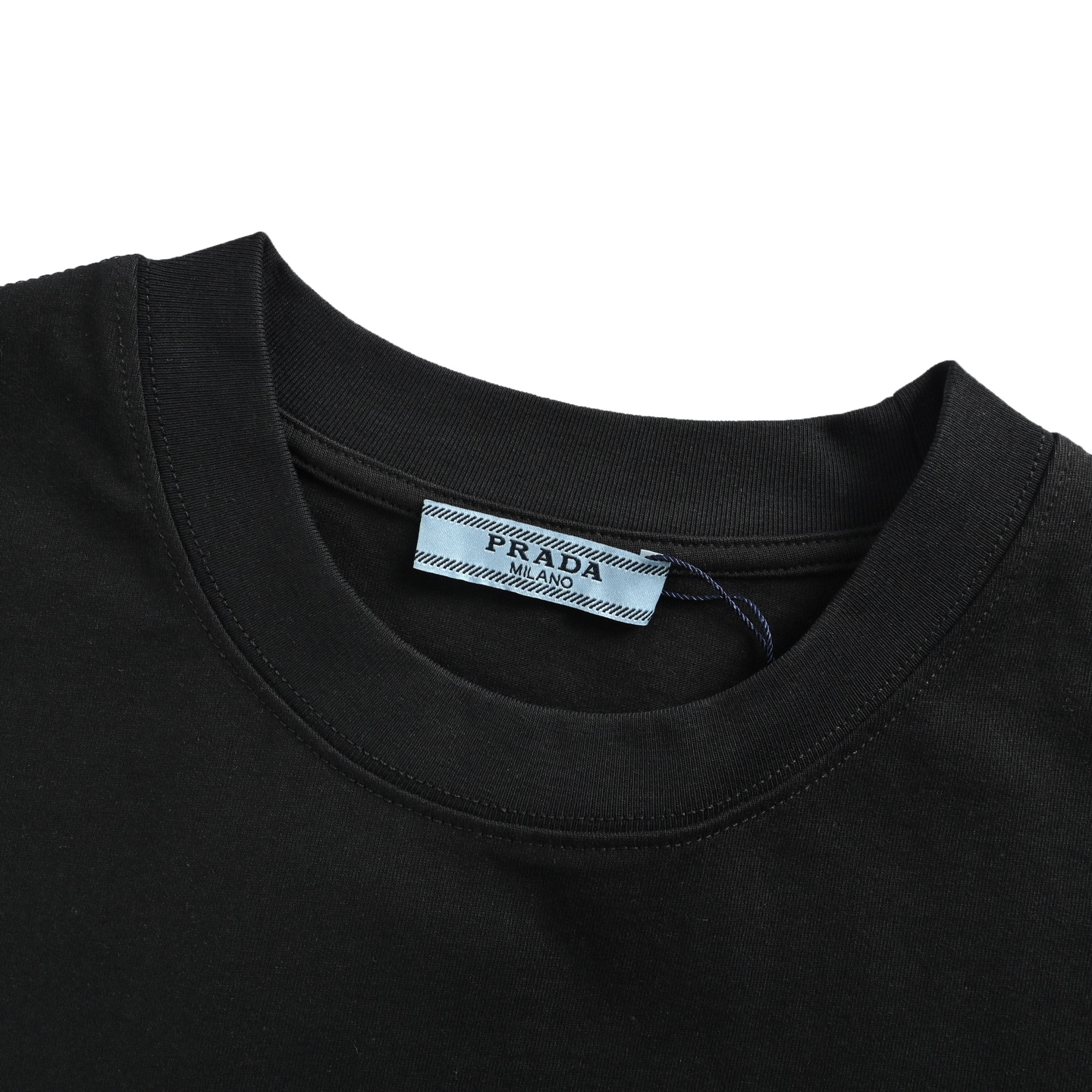 Prada 25ss triangle logo embroidered inkjet short sleeve
