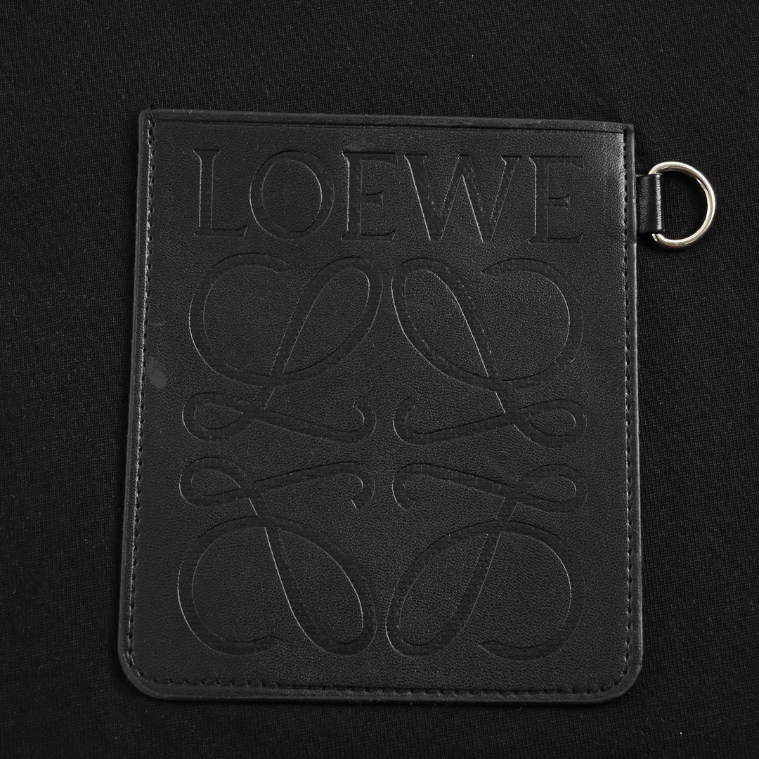 Loewe embossed logo leather patch pocket short sleeve