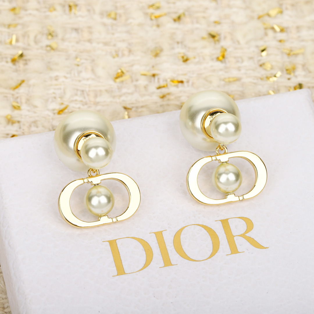 Dior Candy CD Double Bead Earrings