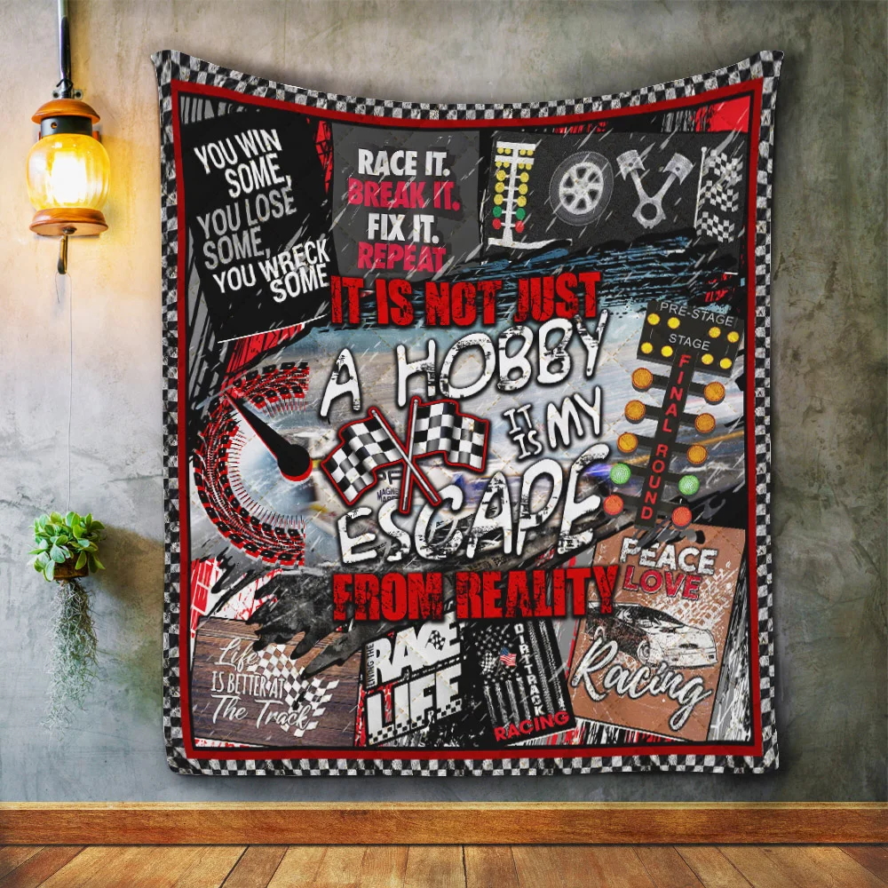 Dirt Track Racing Quilt Blanket