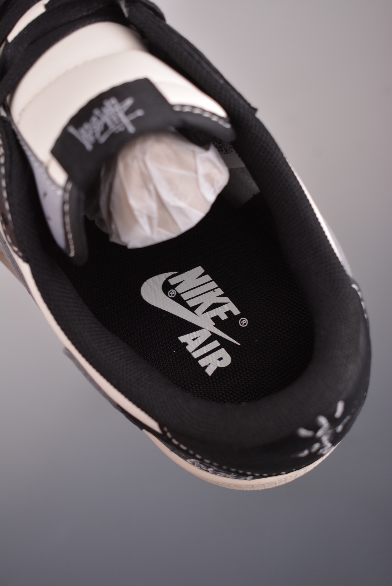 Stussy x Travis Scott x Nike Air Jordan 1 Low OG Black, Rice, White and Gray XZ5168-001