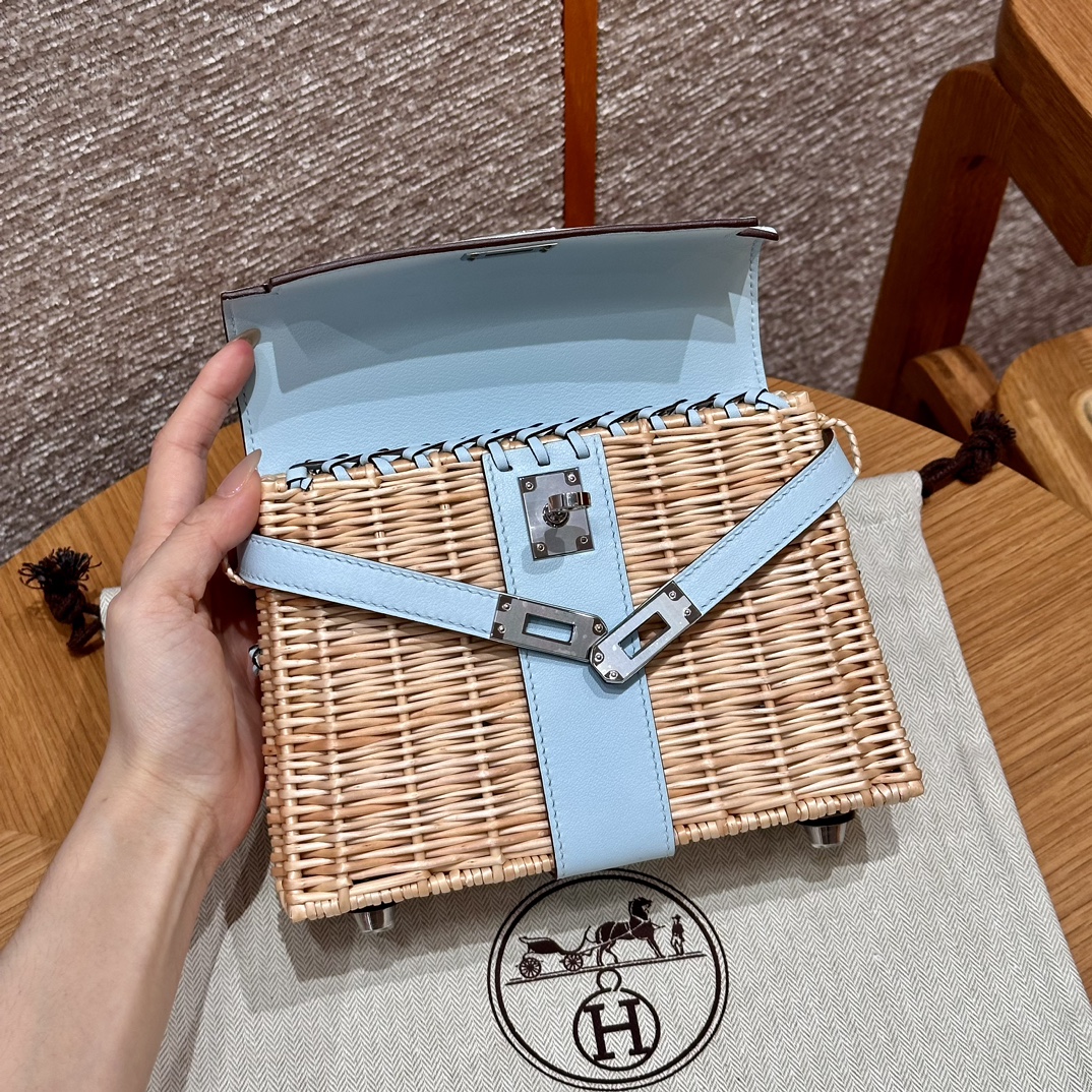 Hermès Kelly Picnic U2Blue zephyr (Handmade to order)